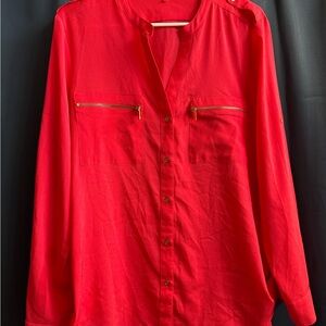 Calvin Klein Red Button-Down Shirt